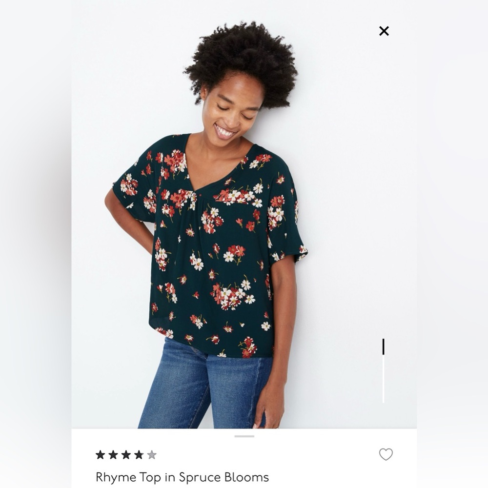 Madewell Rhyme Top, XL, Spruce Blooms